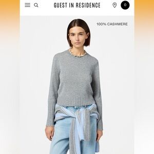 Guest in Residence Shrunken Crew Cashmere Sweater - Gray